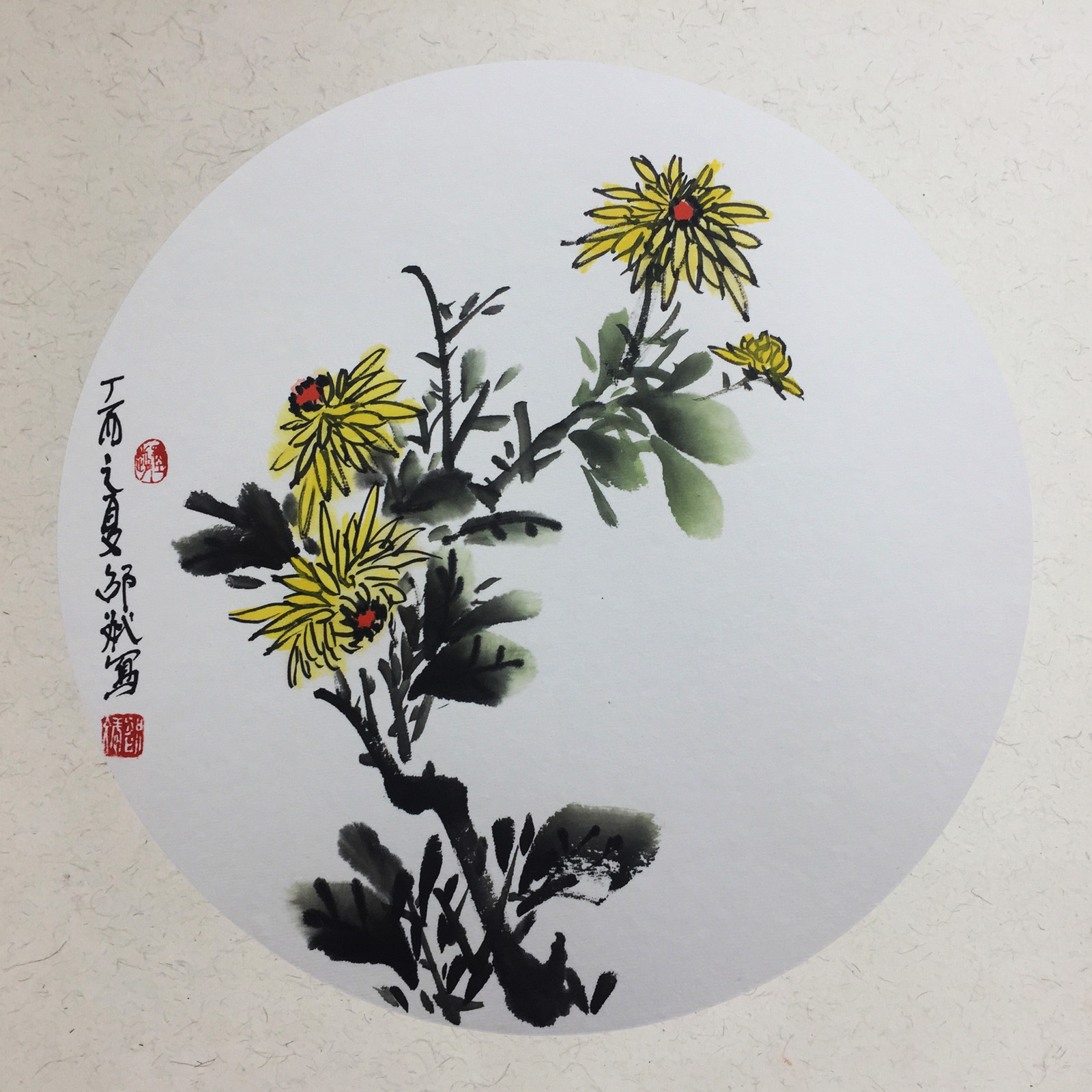 水彩花卉水彩背景唯美植物菊花插画图片-千库网